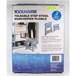 TOOLMASTER 2PC FOLDABLE STEP STOOL - BLUE