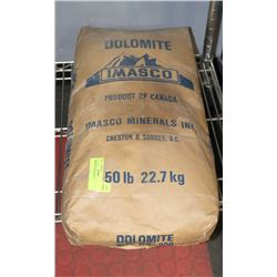 50LB BAG OF DOLOMITE.