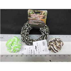 3 Dog Toy's / 2 Braided Rope Balls & 1 Braided Hoop
