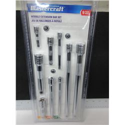 New Mastercraft Wobble Extension Bar Set / 9 pieces 1/4 - 3/8 & 1/2" drives