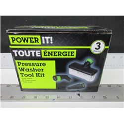 New Pressure Washer Tool Kit / 3 piece 1 Nozzel - 1 90 deg Nozzel - Brush