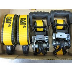 2 New CAT Ratchet Straps 1-1/2 x 16ft 3000lb break strength