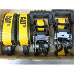 2 New CAT Ratchet Straps 1-1/2 x 16ft 3000lb break strength