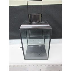 New Metal and Glass Hurricane Lantern 6.5 x 6.5 x 10