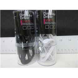 2 New Pairs of Dinosaur Driver Zipper Headphones