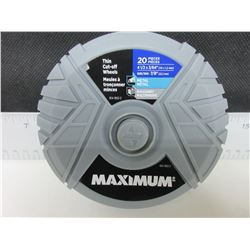 New 20 piece Maximum Thin Cut Off Wheels / 4-1/2" x 3/64 thick for