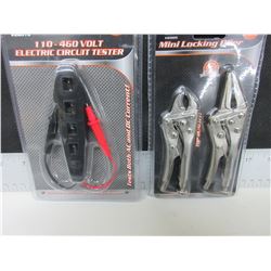 Set of Mini Vise Grips & Electric Circuit Tester 110 - 460 volt
