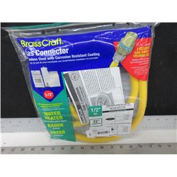 New Gas Connector for water heater / range / dryer / stainless with corrosion