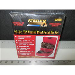 New 25 piece Drill Bit Set with metal index case / Brad point for Woodworking