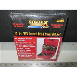 New 25 piece Drill Bit Set with metal index case / Brad point for Woodworking