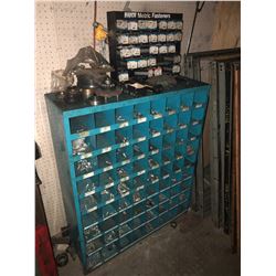 72 BAY METAL PARTS SHELF WITH CONTENTS