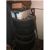 Image 2 : CONTENTS OF MEZZANINE INCLUDING: LARGE QUANTITY OF CAR PARTS, 2 DOOR STORAGE CABINET, TIRES, PARTS