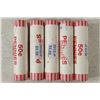 Image 1 : 5-50 CENT ROLLS OF 2010-P SHIELD LINCOLN CENTS BU