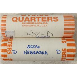 2-$10 ROLLS OF 2006-D NEBRASKA & NEVADA QUARTERS