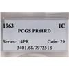 Image 3 : 1963 LINCOLN CENT PCGS PR68RD