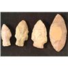 Image 1 : 4 ASSORTED 1 1/2"-2 1/2" INDIAN STONE ARROWHEADS