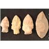 Image 2 : 4 ASSORTED 1 1/2"-2 1/2" INDIAN STONE ARROWHEADS