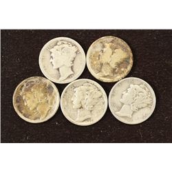 1920,20-D,27,36-D & 39 MERCURY DIMES