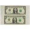 Image 1 : 2-2003-A $1 FRN'S LOW CONSECUTIVE SERIAL 'S UNC