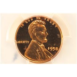1958 LINCOLN CENT PCGS PR67RD
