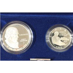 1993-S US MINT BILL OF RIGHTS 2 SILVER COIN PF SET