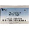 Image 3 : 1993 AMERICAN SILVER EAGLE PCGS MS67 PRETTY