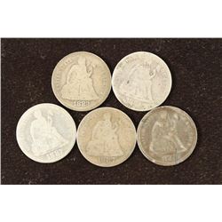 1883,84,2-87 & 1889 SEATED LIBERTY DIMES