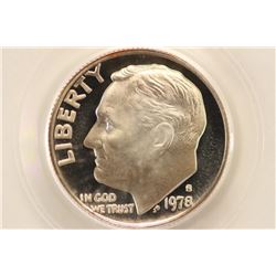 1978-S ROOSEVELT DIME PCGS PR70 DCAM