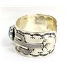 Image 2 : Navajo Sterling Turquoise Bracelet, Running Bear