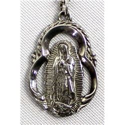 Sterling Silver St. Mary Pendant Necklace