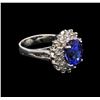 Image 1 : 3.50 ctw Tanzanite and Diamond Ring - 14KT White Gold