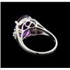 Image 3 : 4.13 ctw Amethyst and Diamond Ring - 14KT White Gold