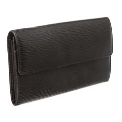 Louis Vuitton Black Epi Leather Sarah Long Wallet