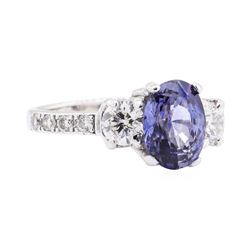 3.08 ctw Sapphire And Diamond Ring - Platinum