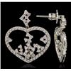 14KT White Gold 1.90 ctw Diamond Earrings