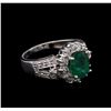 Image 2 : 1.92 ctw Emerald and Diamond Ring - 14KT White Gold