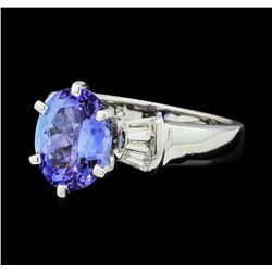 2.68 ctw Tanzanite and Diamond Ring - Platinum