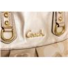 Image 8 : Coach Gold Metallic Monogram Canvas Leather Trim Shoulder Handbag