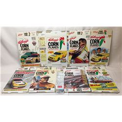 8 COLLECTOR CORN FLAKES CEREAL BOXES WITH NASCAR DRIVERS ON THEM