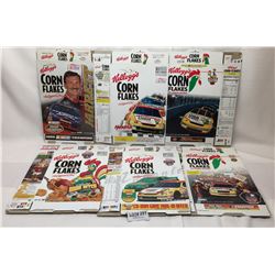 6 COLLECTOR CORN FLAKES CEREAL BOXES WITH NASCAR DRIVERS ON THEM