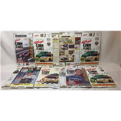 8 COLLECTOR CORN FLAKES CEREAL BOXES WITH NASCAR DRIVERS ON THEM