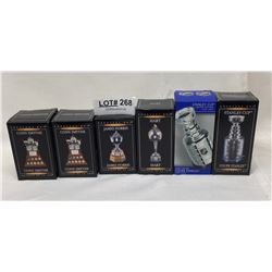 5 GREATEST NHL TROPHIES FIGURES AND LIMITED EDITION STANLEY CUP MINIFIGURE IN BOXES