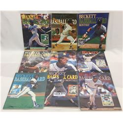 9 BECKETT  BASEBALL CARD MONTHLY MAGAZINES
