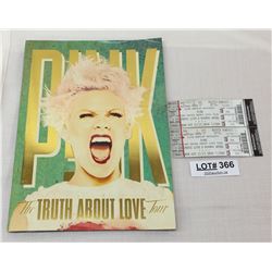 PINK - THE TRUTH ABOUT LOVE TOUR PROGRAMME + TICKETS