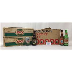 2 CASES OF BEER CANS AND ONE BEER BOTTLES