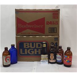 2 CASES OF OLD MIXED BEER BOTTLES