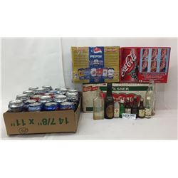 MIXED LOT OF OLD BOTTLES AND CANS
