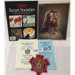 LOT OF COLLECTIBLES IN DOVETAILED BOX