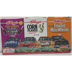 3 KELLOGG'S NASCAR CEREAL BOXES