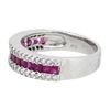 Image 2 : 14KT White Gold 0.95ctw Ruby and Diamond Ring